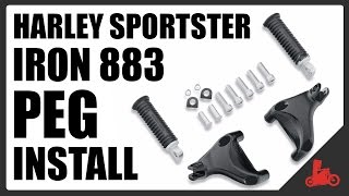 HOW TO Install Passenger Footpegs  Harley Sportster Iron 883 [upl. by Relyks]