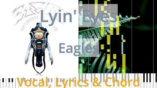 🎹Lyin Eyes Chord amp Lyrics Eagles Synthesia Piano [upl. by Nojed]