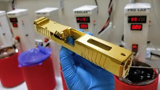 Glock 19 Pistol DIPPED IN 24K GOLD  Gold Plating Gun Slides [upl. by Corie631]