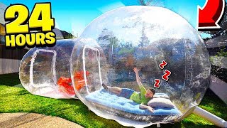 SPENDING 24 HOURS IN A BUBBLE TENT [upl. by Nilreb]