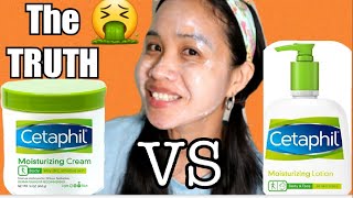 I TRIED CETAPHIL MOISTURIZING LOTION VS CETAPHIL MOISTURING CREAM ON MY FACE [upl. by Hiltner]