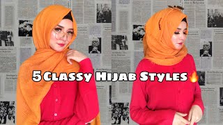 5 classy Hijab Styles [upl. by Notgnimer771]