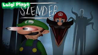 Luigi Plays SLENDERRR with Mario [upl. by Uoliram218]