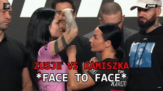 ZUSJE VS KAMILA WYBRAŃCZYK OFICJALNE WAŻENIE I FACE TO FACE   FAME MMA 9 English subtitles [upl. by Carlynne]