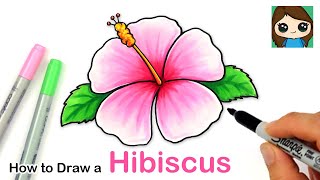 How to Draw a Hibiscus Flower Easy 🌺 [upl. by Caria]