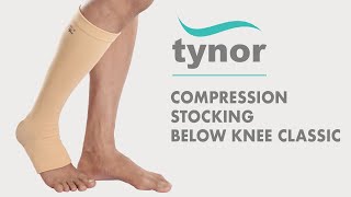 How to wear Tynor Compression Stocking Below Knee Classic for Compression varicose vein edema [upl. by Odlonyer984]