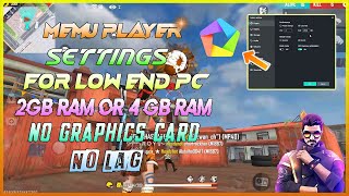 How To Fix Lag In Free Fire Memu Emulator  Memu Player Settings For 2GB OR 4GB Ram  No Lag 100 [upl. by Ylen]