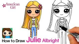 How to Draw Julie Easy  American Girl Doll [upl. by Nyra903]