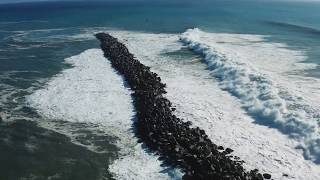 Port San Luis Harbor  Breakwater Monster Waves [upl. by Rebor]