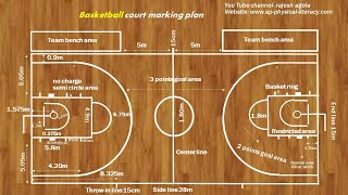 Basketball court marking and Measurements [upl. by Granger]