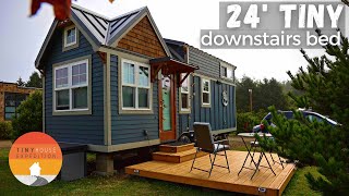 SemiRetired Womans 24 Craftsman Tiny Home n Coastal Tiny Community [upl. by Belldas449]