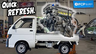 JDM Mini Truck First MODS  ZHP Swap Engine READY [upl. by Anavoj]