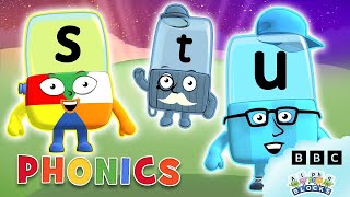 Phonics  Learn to Read  Letters S T U  Alphablocks [upl. by Aihsar]