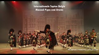 Massed Pipes and Drums  Taptoe België Lommel 2018 [upl. by Seedman242]