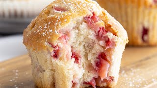 Quick amp Easy Strawberry Muffins 5 Minutes Prep [upl. by Enywad]