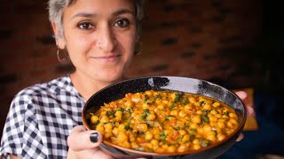 Delicious chickpea spinach curry  Food with Chetna [upl. by Enilarac467]