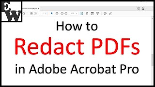 How to Redact PDFs in Adobe Acrobat Pro [upl. by Adil]