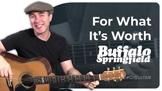 For What Its Worth by Buffalo Springfield  Easy Guitar for Beginners [upl. by Acinod]