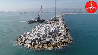 AMAZING ISRAEL BREAKWATER CONSRUCTION PROCESSING BREAKWATER BUILDING FOR HARBOR PROTECTION [upl. by Roxi439]