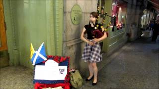 Mairi Mason Playing the Bagpipes in NYC [upl. by Itsyrc]