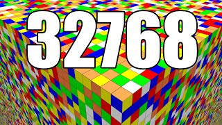 Large Scale Rubiks Cube Simulation  Solving 32768 Layers [upl. by Kezer]