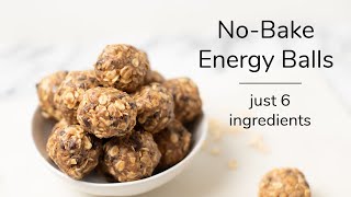 NOBAKE OATMEAL ENERGY BALLS  just 6 ingredients [upl. by Tiernan]