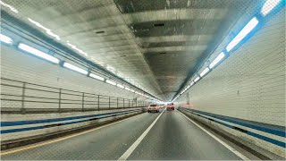 Hampton Roads Bridge Underwater Tunnel  Driving 4K  Norfolk  Virginia [upl. by Malvie744]