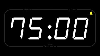 75 MINUTE  TIMER amp ALARM  1080p  COUNTDOWN [upl. by Jimmie809]