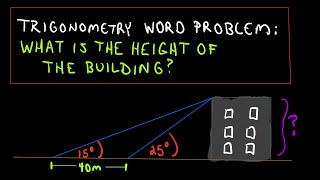 ❖ Trigonometry Word Problem Finding The Height of a Building Example 1 ❖ [upl. by Einoj]