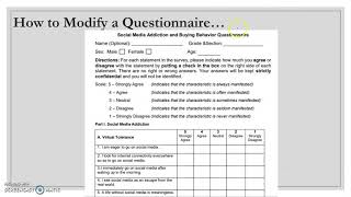 How to modify questionnaire  Quantitative Research for SHS [upl. by Vivyan]