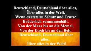 German National Anthem  Deutschland Uber Alles With Lyrics [upl. by Maren]