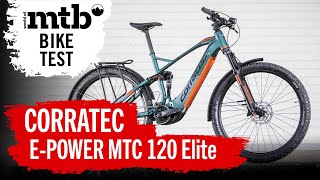 Biketest Corratec MTC 120 Elite I NEU I E Mountainbike Test I SUV E MTB Fully Review [upl. by Antonetta]