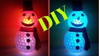 DIY MUÑECO DE NIEVE CON VASOS PLASTICOS ⛄ MANUALIDADES PARA NAVIDAD [upl. by Lurie565]