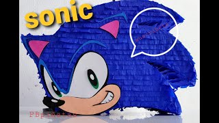 Piñata sonic Como hacer una piñata de sonic [upl. by Auqinal]