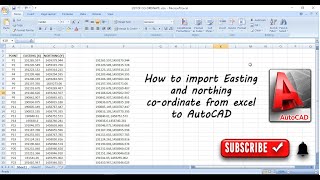 How to import Easting and Northing Coordinates from Excel to AutoCAD [upl. by Nikos]