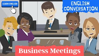 Business English Conversations  ESL Business Meeting Conversation [upl. by Eniwtna222]