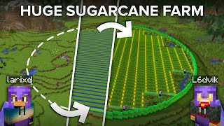 Making a Bigger Than Ever Needed Sugarcane Farm in Minecraft [upl. by Unni]