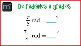 De radianes a grados Secundaria [upl. by Ilenay]