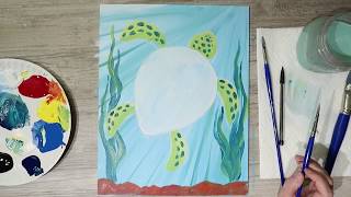 Easy amp Fun Sea Turtle Tutorial for Kids [upl. by Rodrick485]